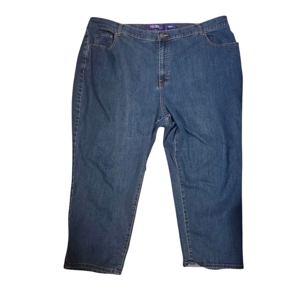 Catherines Right Fit Curvy Denim Jeans Women's Plus 26WP Straight Leg Med Wash